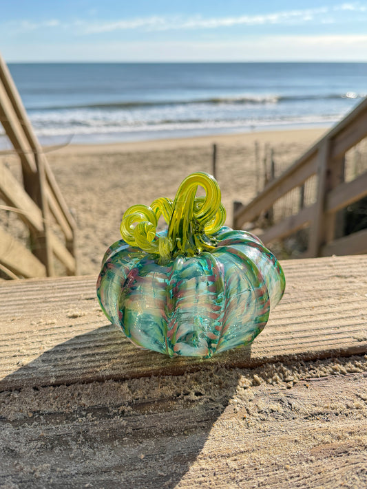 Handblown Glass Pumpkin | Medium Monet