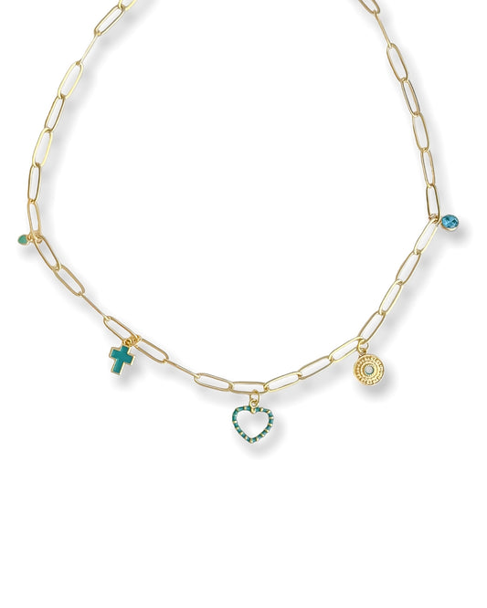 Riley James Coastal Blues Charm Necklace