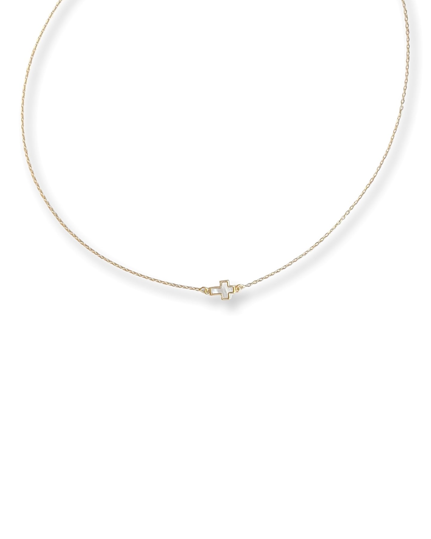 Riley James Pearl Cross Necklace