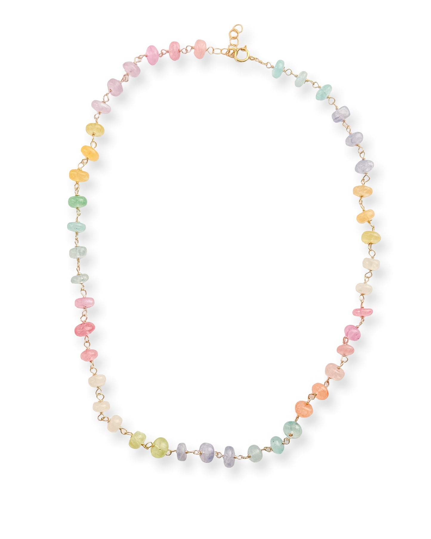 Hand Wire-Wrapped Gemstone Beaded Necklace