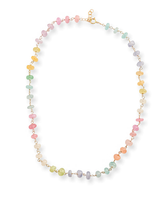 Hand Wire-Wrapped Gemstone Beaded Necklace