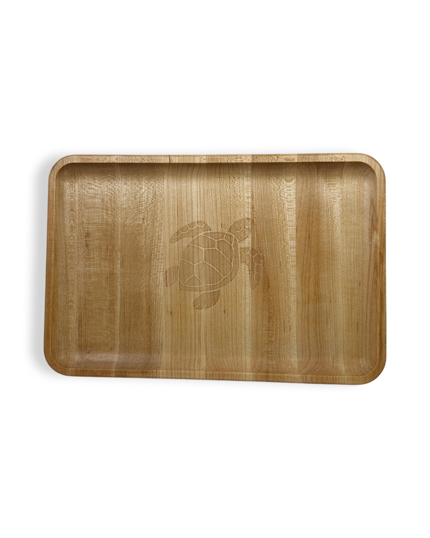 Handmade Engraved Wooden Valet Tray | Turtle - Medium