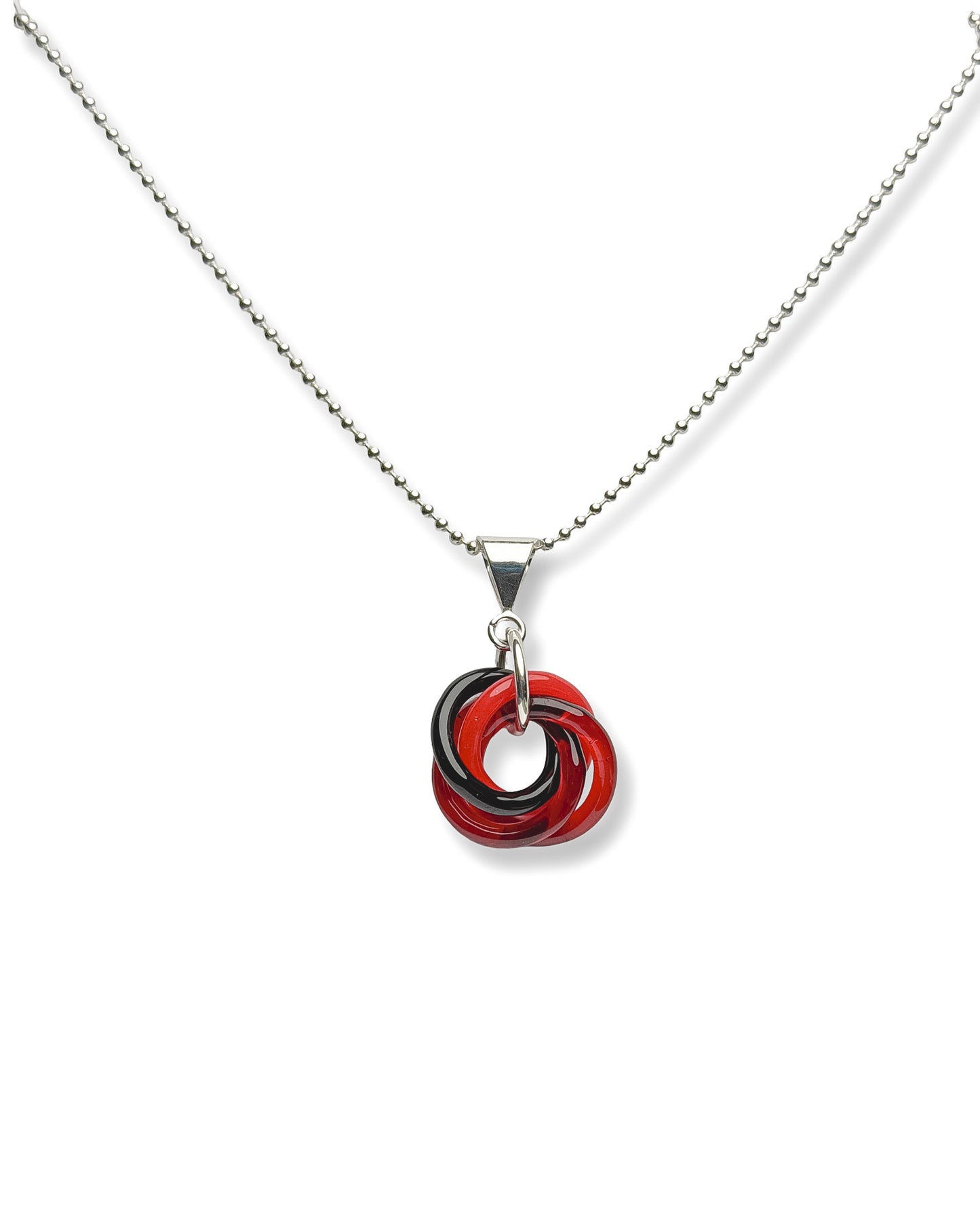 Mobius Glass + Sterling Silver Chainmaille Necklace