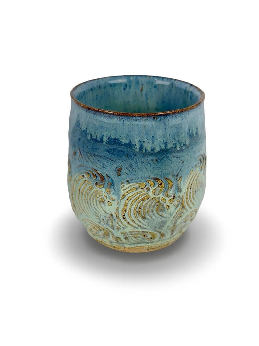 Hand carved Ceramic Tumbler Cup