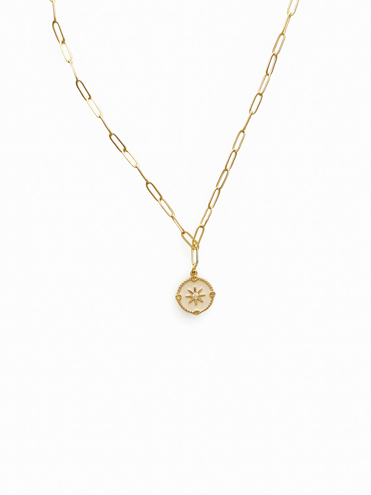 Riley James 14k Gold Filled Paperclip Chain Pendant Necklace