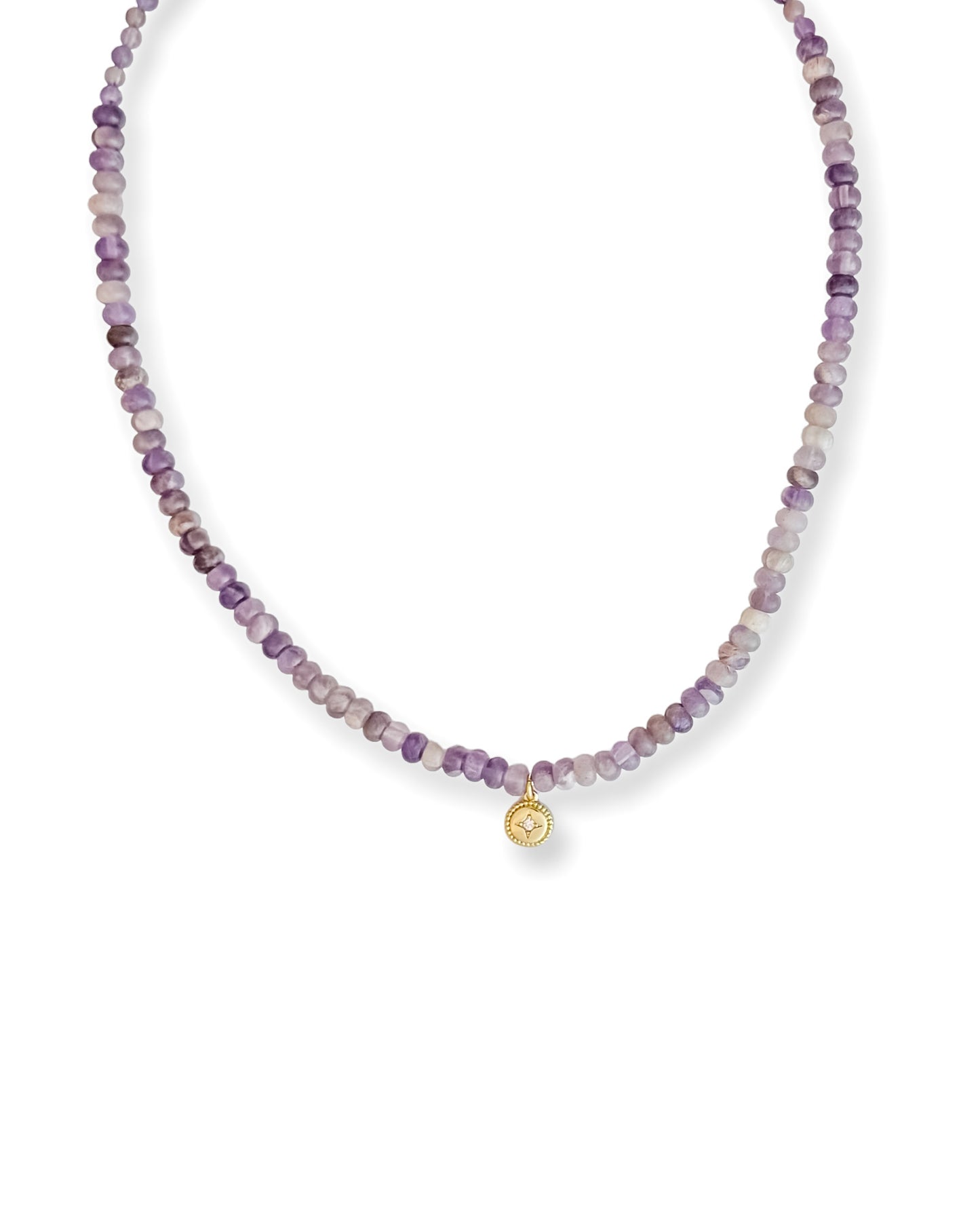 Riley James Amethyst Charm Beaded Necklace