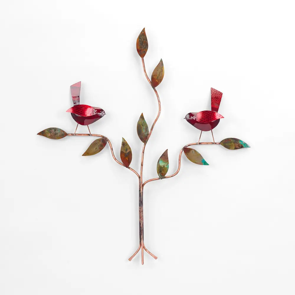 Copper Wall Art- 2 Red Birds