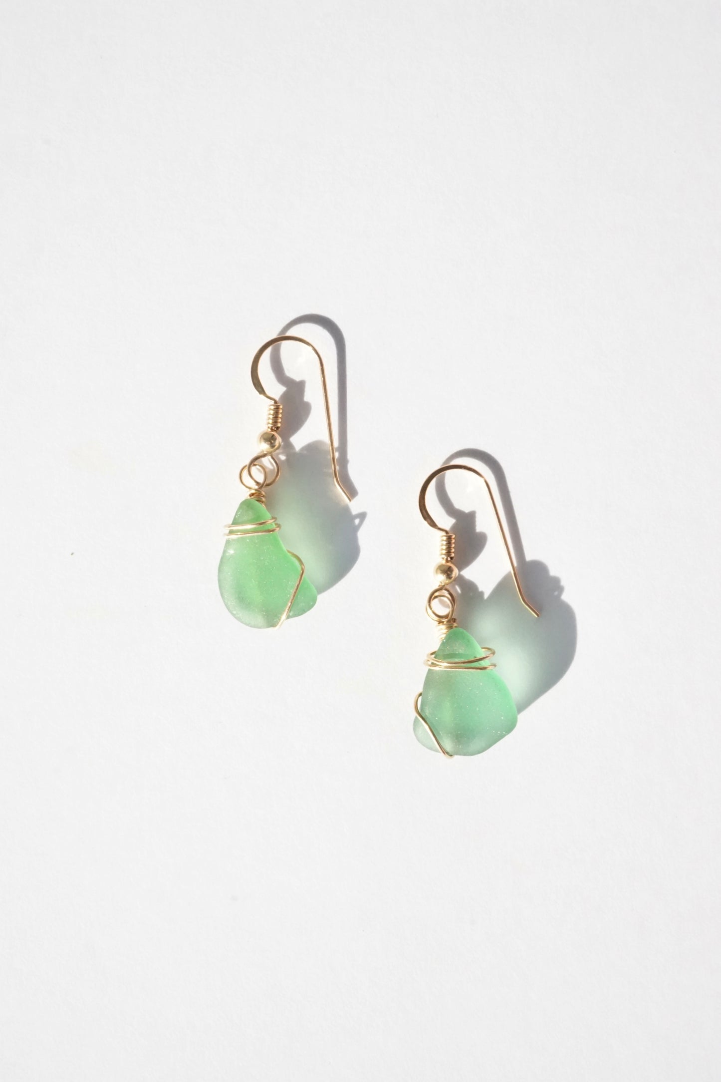 Wire Wrapped Seaglass Earrings