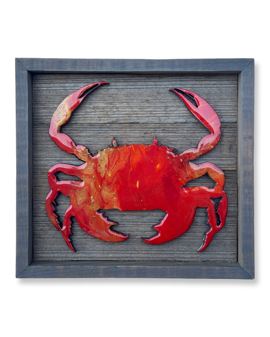 Handmade Red Crab Wall Art