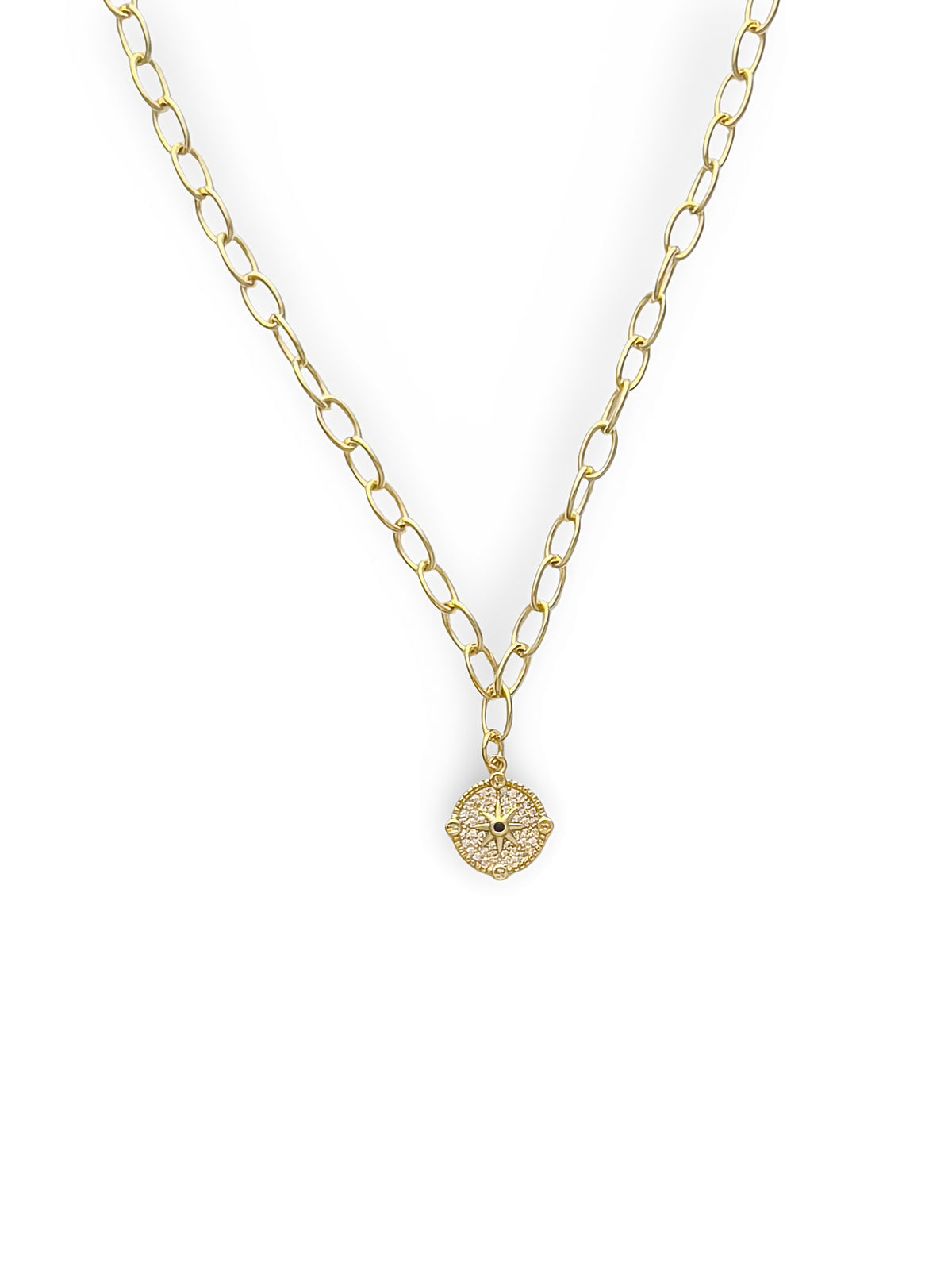 Riley James 14k Gold Filled Round Link Chain Pendant Necklace