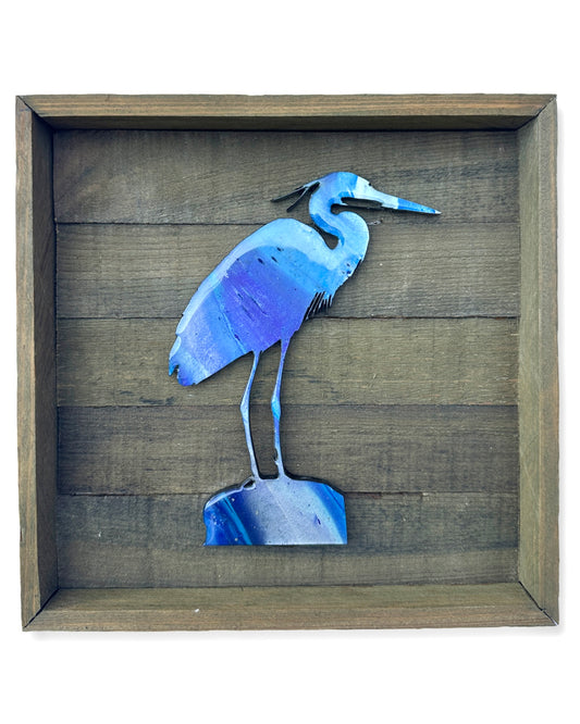 Handmade Blue Heron Wall Art