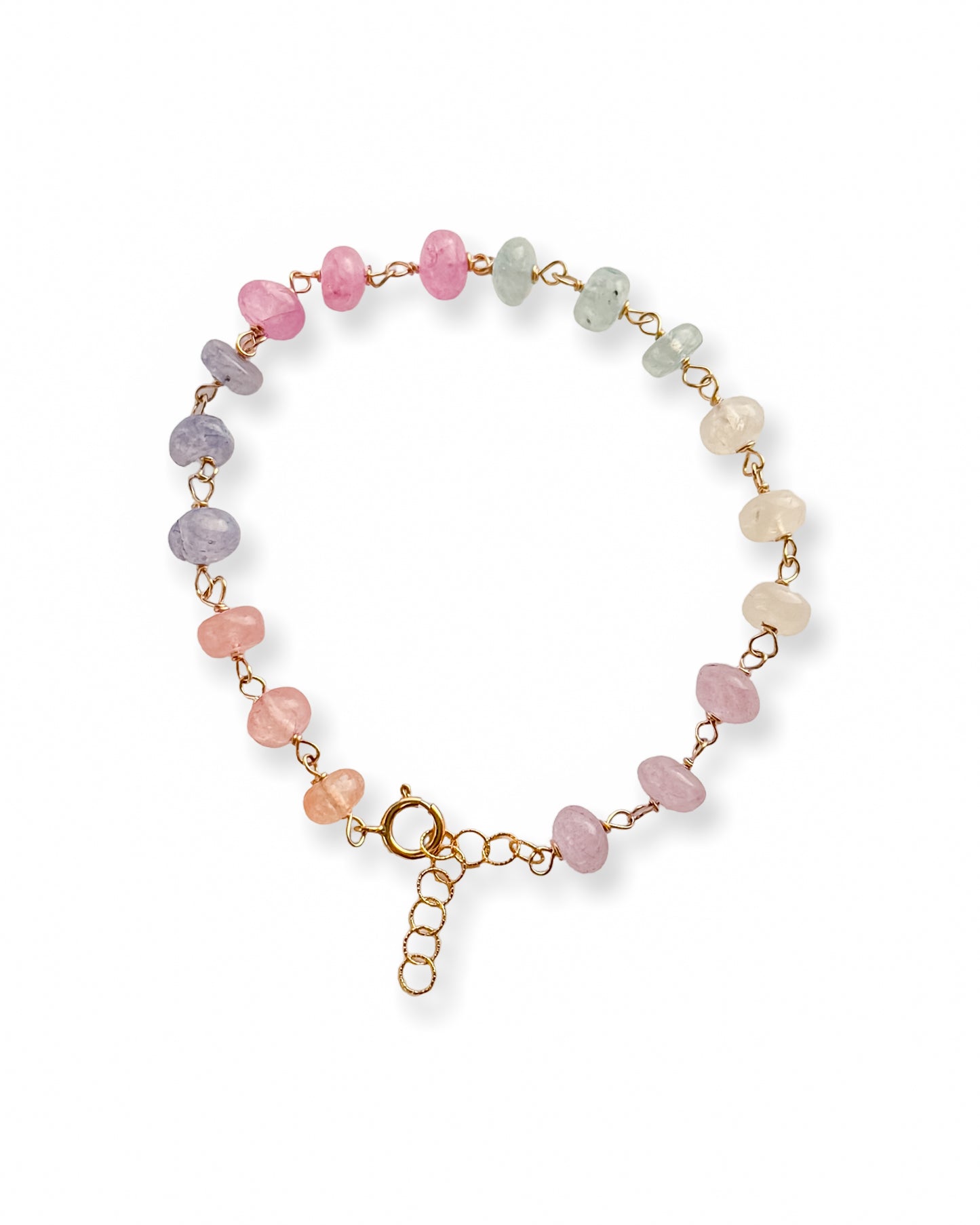 Hand Wire-Wrapped Gemstone Beaded Bracelet