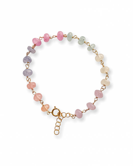 Hand Wire-Wrapped Gemstone Beaded Bracelet