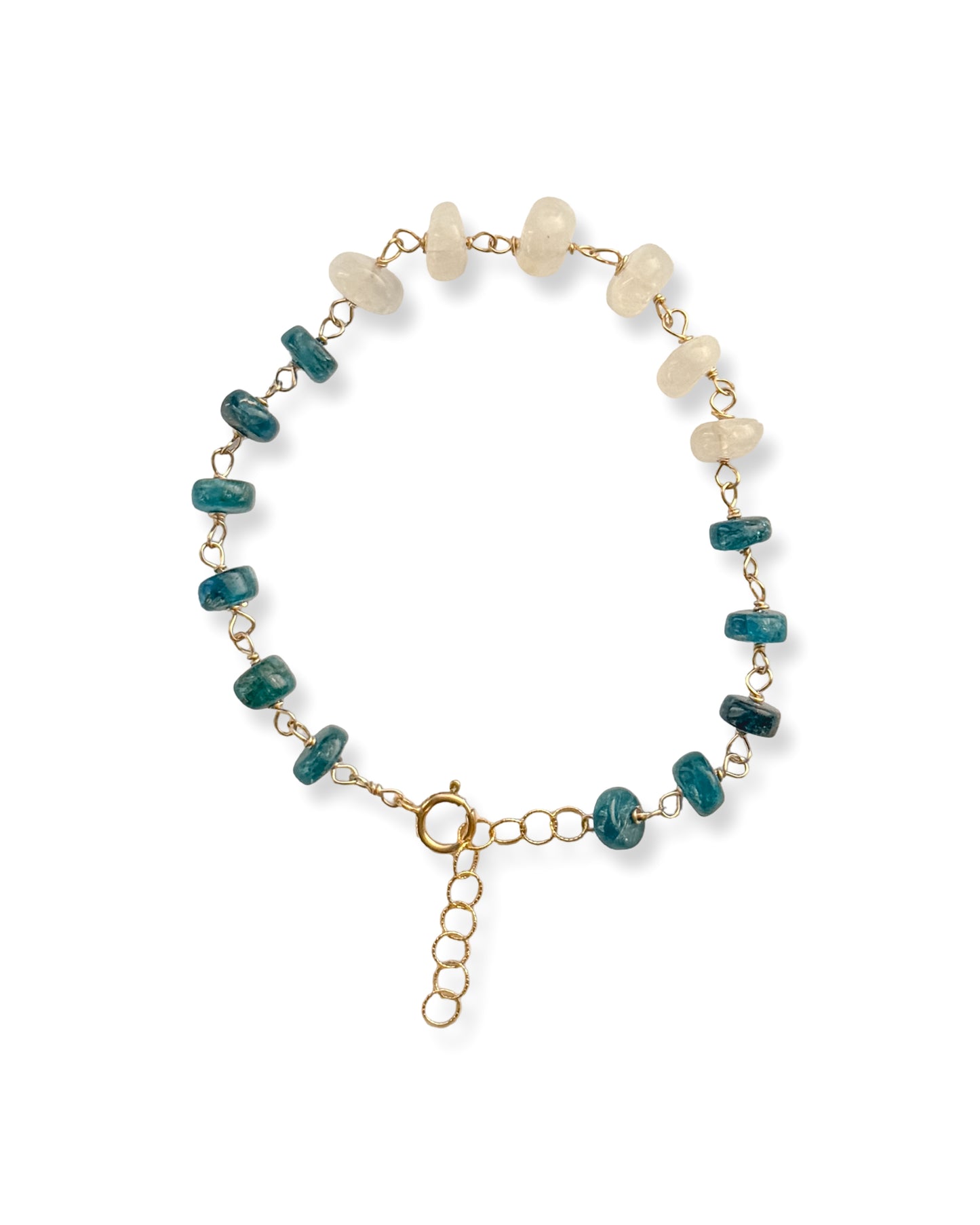 Hand Wire-Wrapped Gemstone Beaded Bracelet