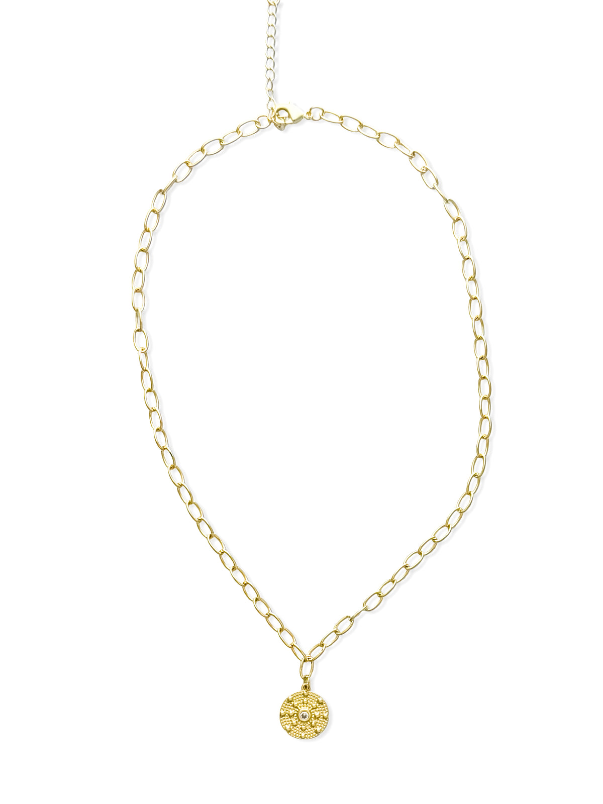 Riley James 14k Gold Filled Round Link Chain Pendant Necklace