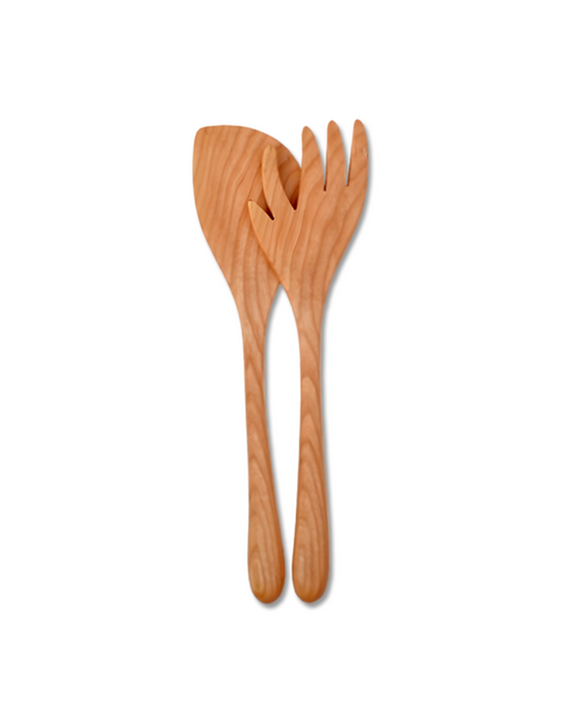 Cherry Wood Salad Serving Set