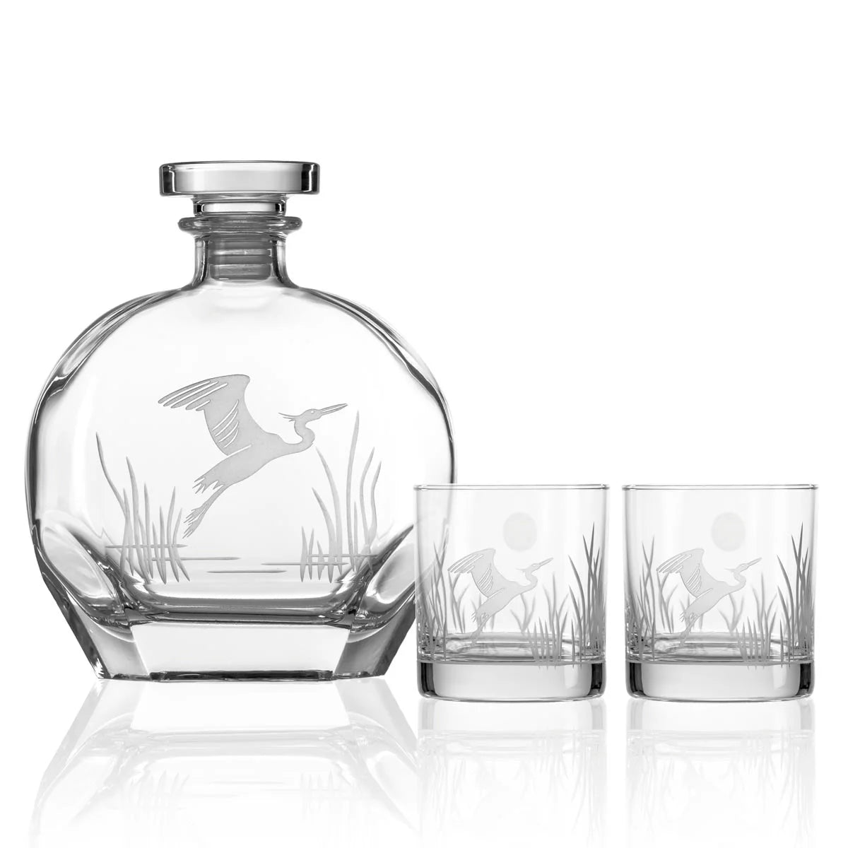 Sand Etched Decanter Set