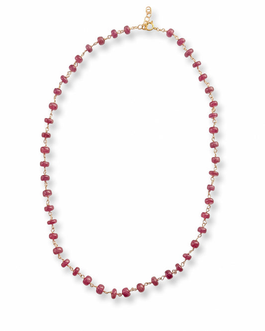 Hand Wire-Wrapped Gemstone Beaded Necklace