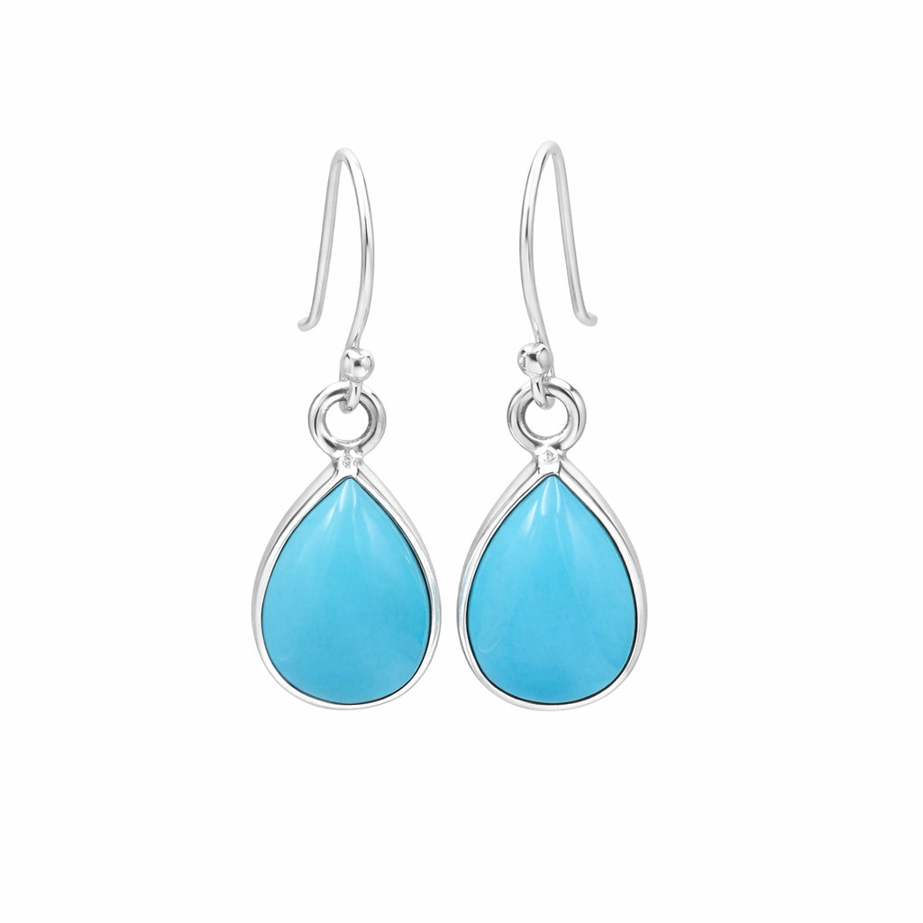 Arizona Turquoise Sterling Silver - Handmade Dangle Earrings