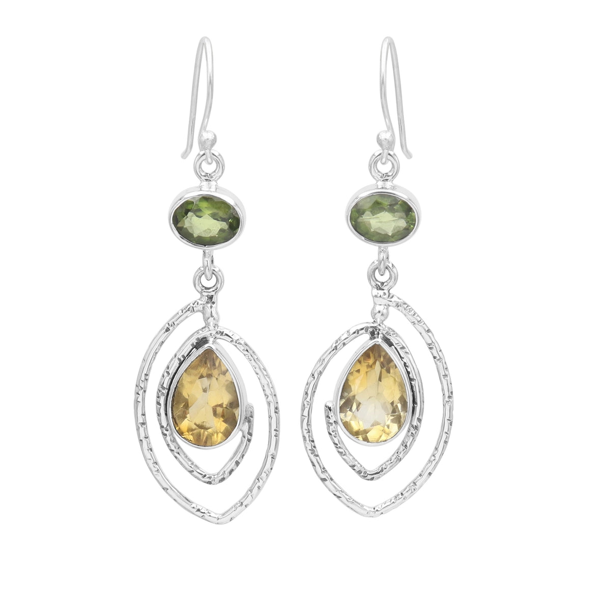 Citrine & Peridot Dangle Earrings