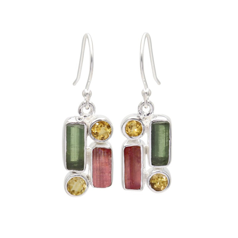 Tourmaline Earrings with Citrine